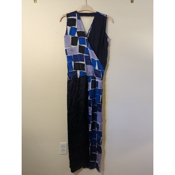 RTR Zero + Maria Cornejo Jazmine Multi Blue Geo Print Sleeveless Maxi Dress Sz 2 - Picture 4 of 6